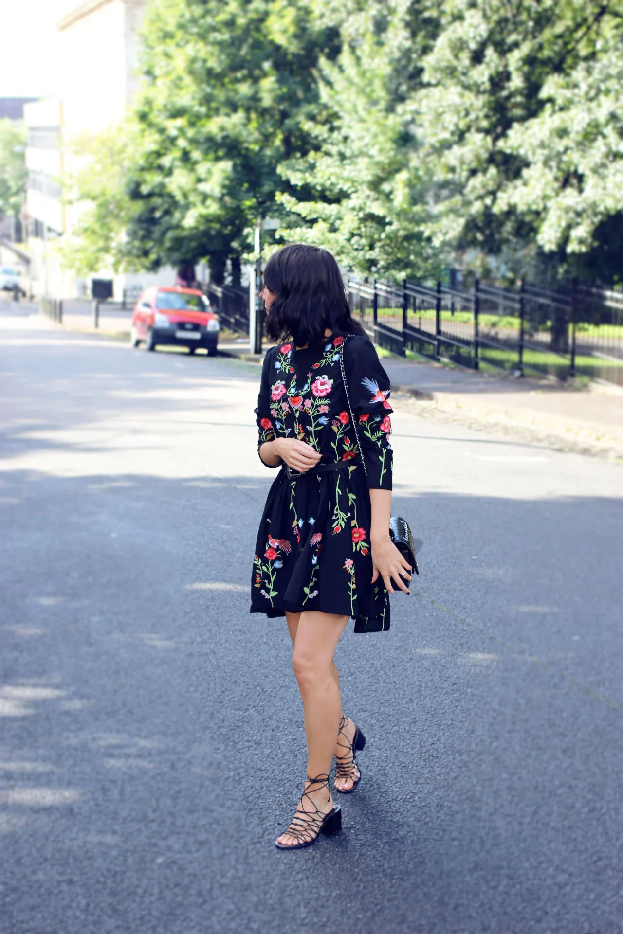 green emerald velvet dress 10060 Black Spider Bat Embroidered Swing Dress 14 main image 0