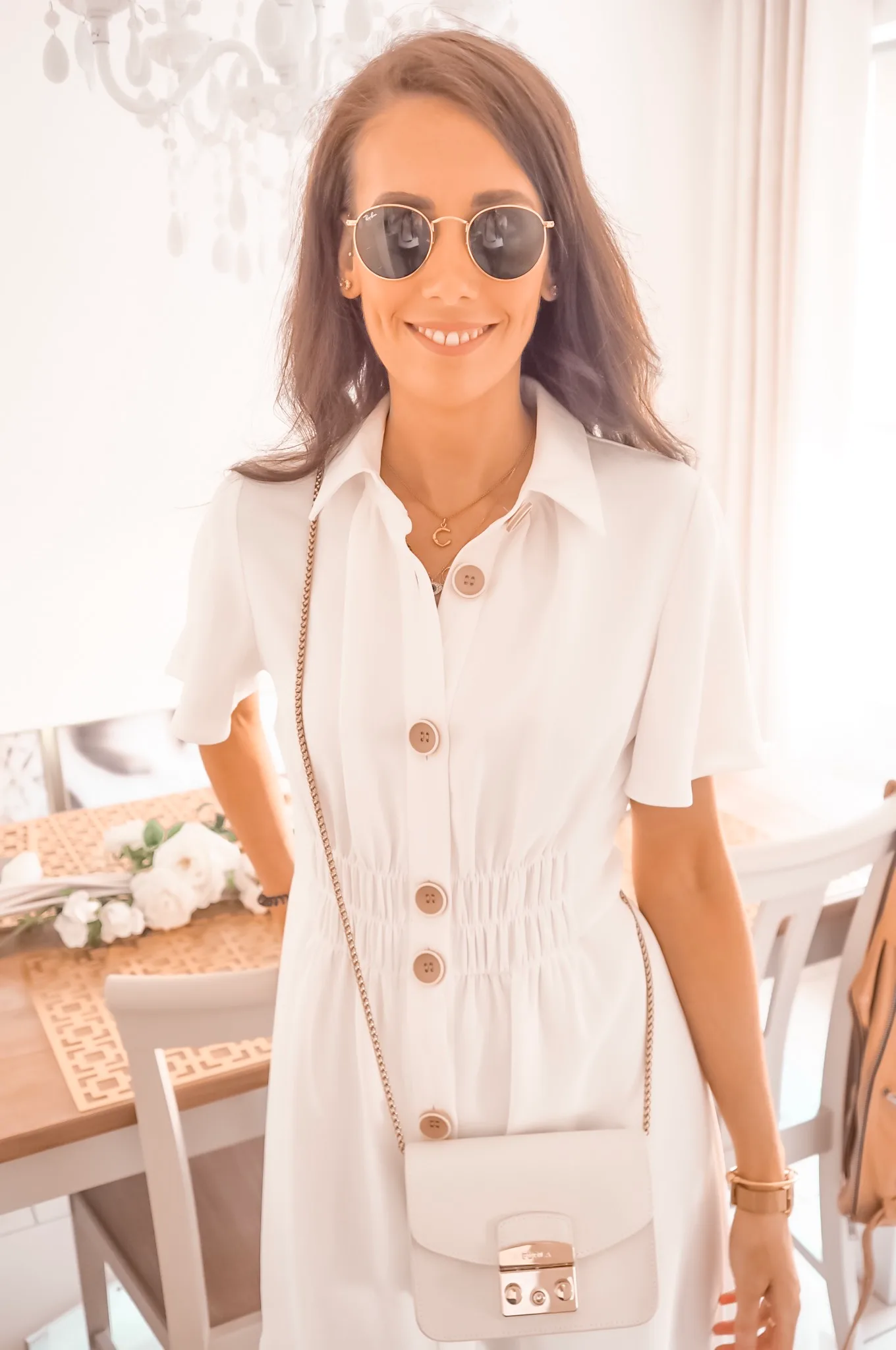 Furla 4854 Jasmin White Sunglasses The Best White Dresses for Spring/Summer 2019 | The Girl In  main image 2